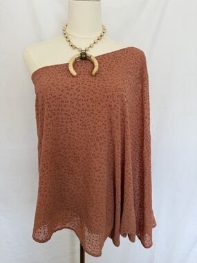 Rust Leopard-Print One-Shoulder Top Women’s Small